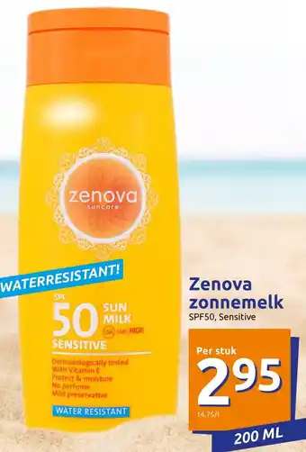 Action Zenova Zonnmelk 200ml aanbieding