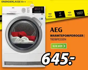 Expert AEG Warmtepompdroger | T8DBPESSEN aanbieding