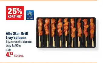 Makro Alle Star Grill Tray Spiesen 25% Korting aanbieding