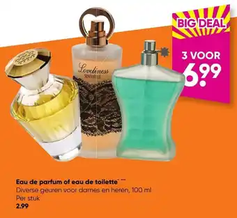 Big Bazar Eau de parfum of eau de toilette 100ML aanbieding