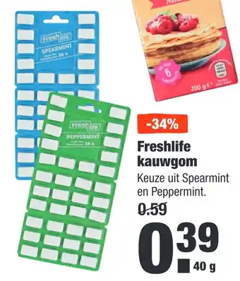 ALDI Freshlife kauwgom aanbieding