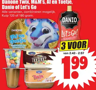 Dirk Danone Twix, M&M's, Af en Toetje aanbieding