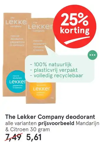 Etos The Lekker Company deodorant aanbieding