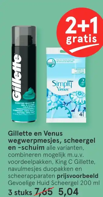 Etos Gillette en Venus wegwerpmesjes, scheergel aanbieding