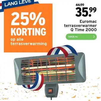 GAMMA Euromac terrasverwarmer Q Time 2000 aanbieding