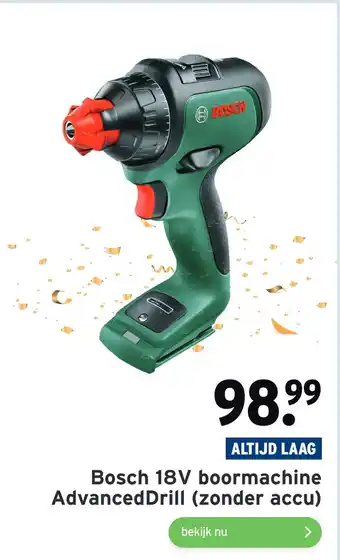 GAMMA Bosch 18V boormachine AdvancedDrill (zonder accu) aanbieding