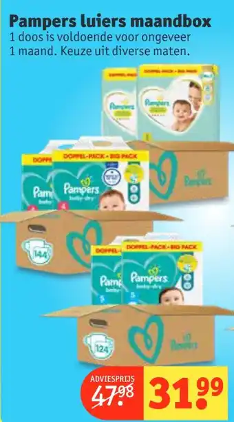 Kruidvat Pampers luiers maandbox aanbieding