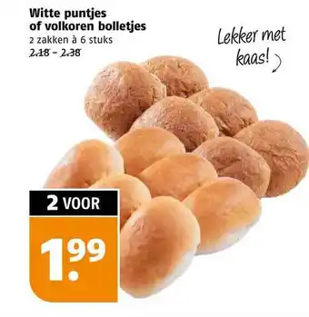 Poiesz Witte puntjes of volkoren bolletjes aanbieding