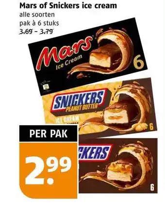 Poiesz Mars of snickers ice cream aanbieding