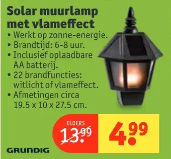 Kruidvat Solar muurlamp met vlameffect SAI aanbieding