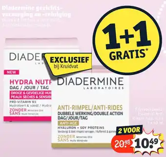 Kruidvat Diadermine gezichts- verzorging en -reiniging aanbieding