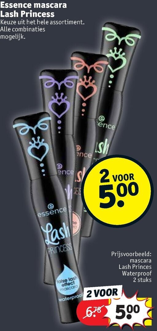 Essence mascara Lash Princess 2st aanbieding bij Kruidvat