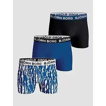 Perry Sport Bjorn borg essential boxers 3-pack zwart/blauw aanbieding