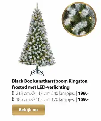 Pets Place Black Box kunstkerstboom Kingston frosted met LED-verlichting aanbieding