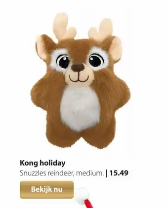 Pets Place Kong holiday Snuzzles reindeer, medium aanbieding