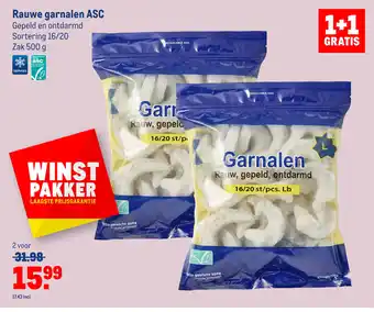 Makro Rauwe garnalen ASC 500 g aanbieding