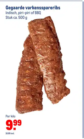 Makro Gegaarde varkensspareribs 500 g aanbieding