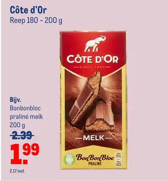 Makro Cote d'or 180-200g aanbieding