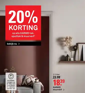 Karwei Muurverf 2.5 liter aanbieding