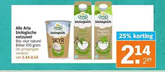 Albert Heijn Alle arla biologische eetzuivel 25% korting aanbieding