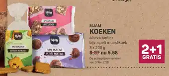 Ekoplaza MJAM koeken 3 x 200g 2+1 gratis aanbieding