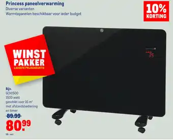 Makro Princess paneelverwarming aanbieding