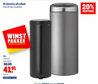 Makro Brabantia afvalbak aanbieding