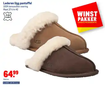 Makro Lederen ugg pantoffel aanbieding