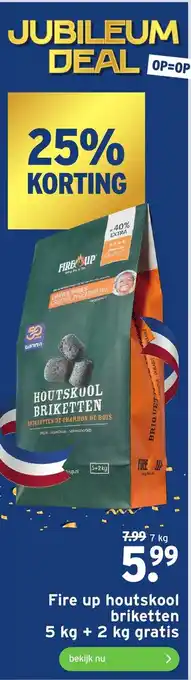 GAMMA Fire up houtskool briketten 5kg +2kg aanbieding