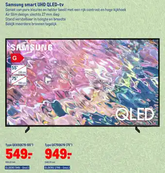 Makro Samsung smart UHD QLED-tv QE65Q678 (65") aanbieding