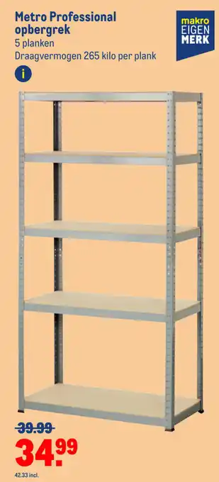 Makro Metro Professional opbergrek aanbieding