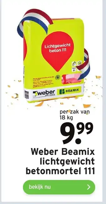 GAMMA Webr beamix lichtgewicht betonmortel 111 18kg aanbieding