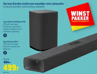 Makro Harman Kardon multiroom soundbar met subwoofer Citation Multibeam 700 aanbieding