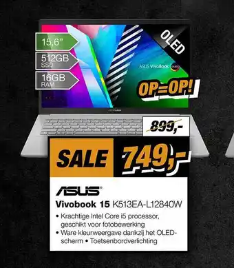 EP Asus vivobook 15 k513ea-l12840w aanbieding