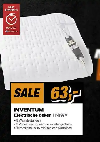 EP Inventum elektrische deken hn197v aanbieding