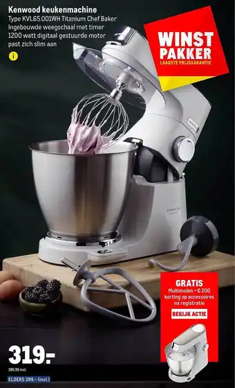 Makro Kenwood keukenmachine kvl65.001wh titanium chef baker aanbieding