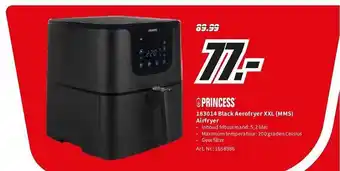 MediaMarkt Princess 183014 black aerofryer xxl (mms) airfryer aanbieding