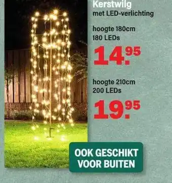 Van Cranenbroek Kerstwilg met led-verlichting aanbieding