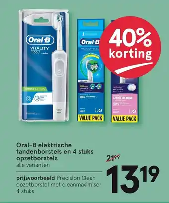 Etos Oral-b elektrische tandenborstels en 4 stuks opzatborstels aanbieding