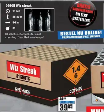 XL vuurwerk 03605 wiz streak aanbieding