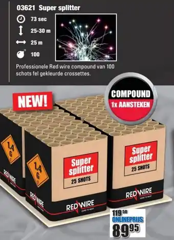 XL vuurwerk 03621 super splitter aanbieding