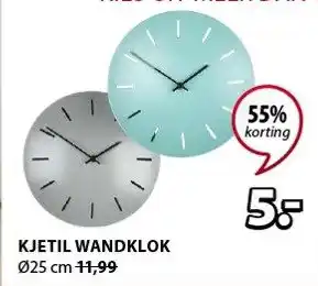 Jysk Kjetil Wandklok aanbieding