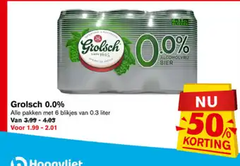 Hoogvliet Grolsch 0.0% aanbieding