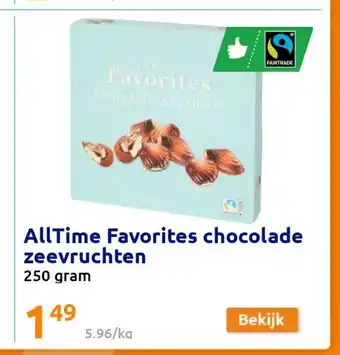 Action AllTime Favorites chocolade zeevruchten 250 gram aanbieding