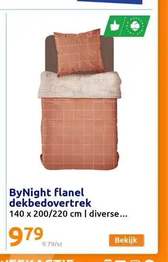 Action ByNight flanel dekbedovertrek 140 x 200/220 cm aanbieding