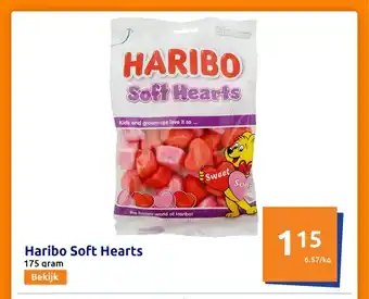 Action Haribo Soft Hearts 175 gram aanbieding