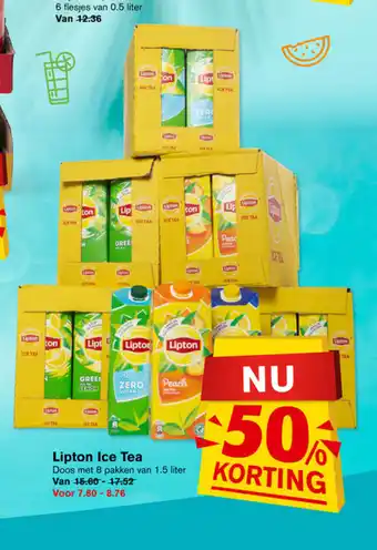 Hoogvliet Lipton ice tea 1,5 liter aanbieding