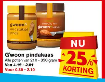 Hoogvliet G'woon pindakaas aanbieding