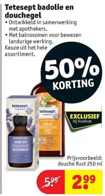 Kruidvat Tetesept badolie en douchegel aanbieding