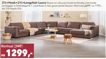 Woonsquare 22+Hoek+2½+Longchair Lucca aanbieding